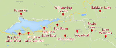 Map of Big Bear Areas